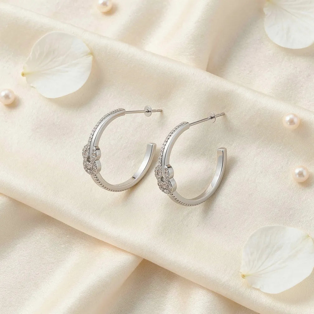 Embellished Semi Hoops