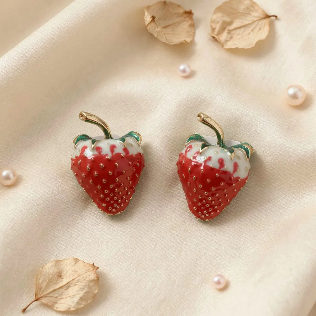 Enamel Strawberry Studs