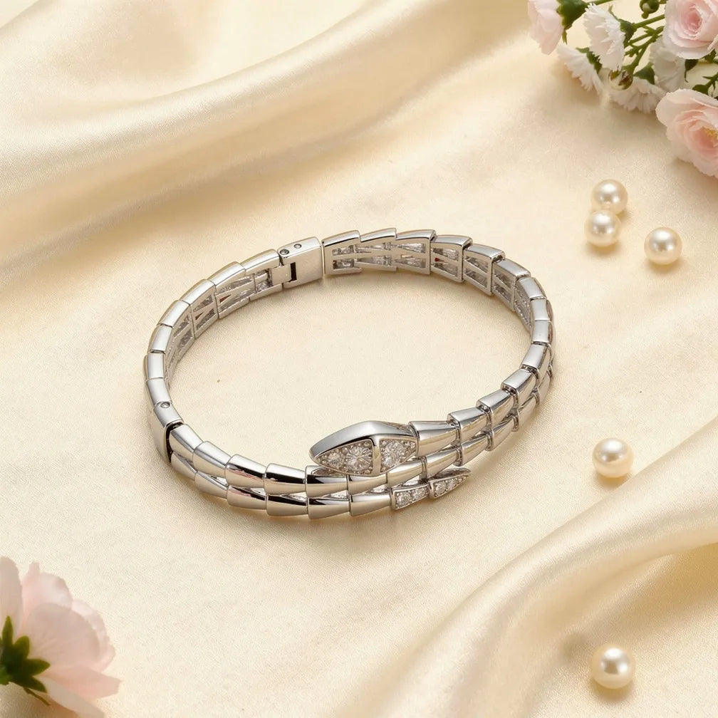 Geometric Silver Bangle