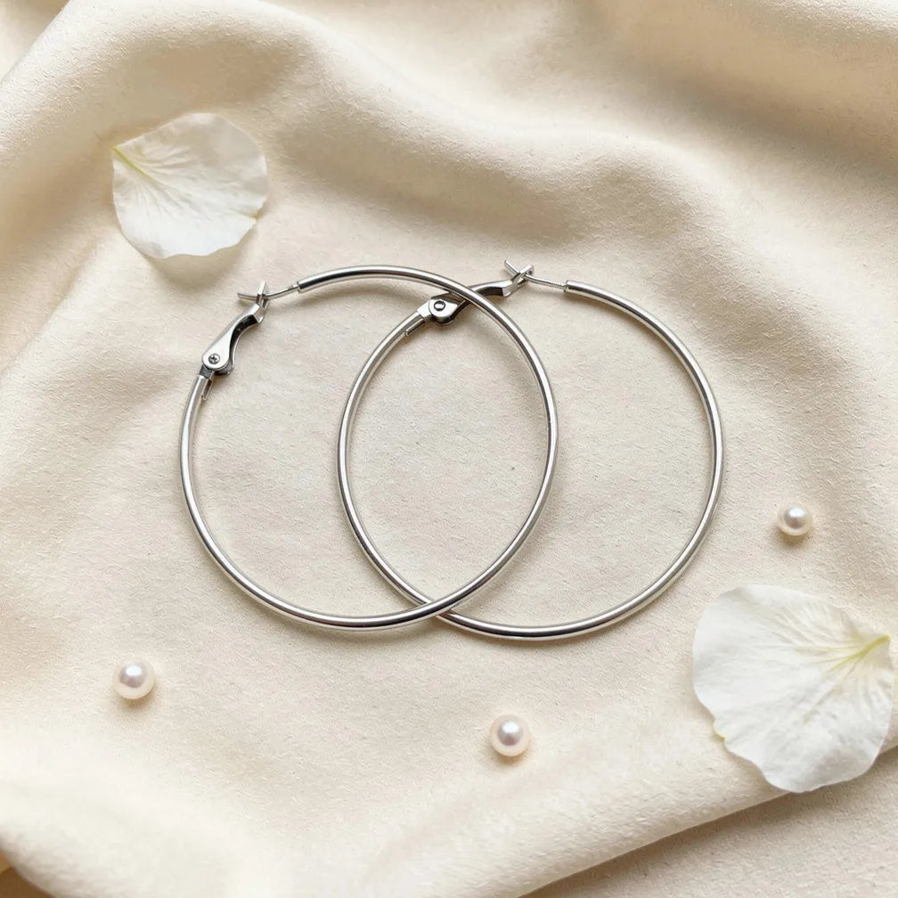 Classic Silver Hoops