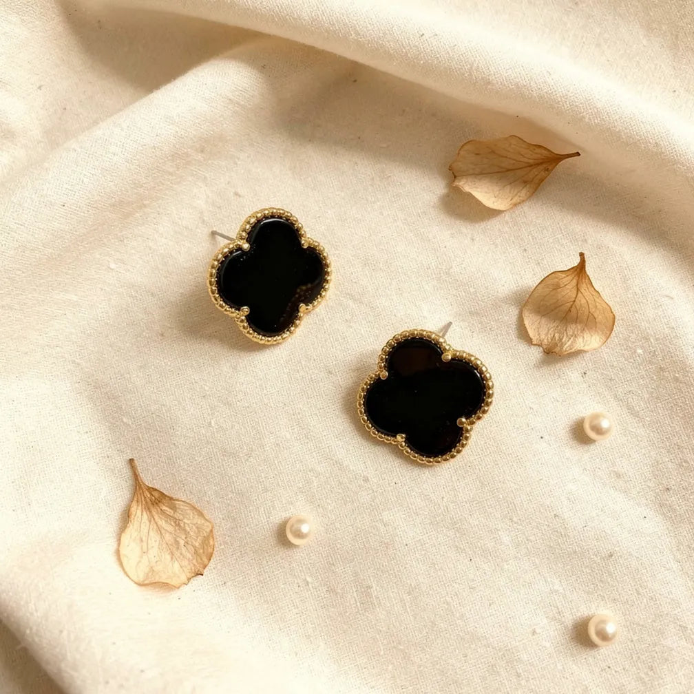 Gold Clover Studs