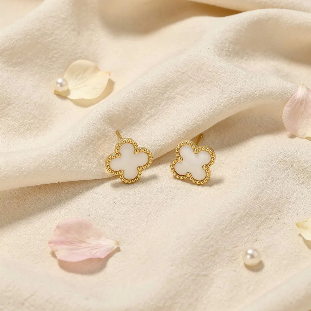 Beaded Clover Studs