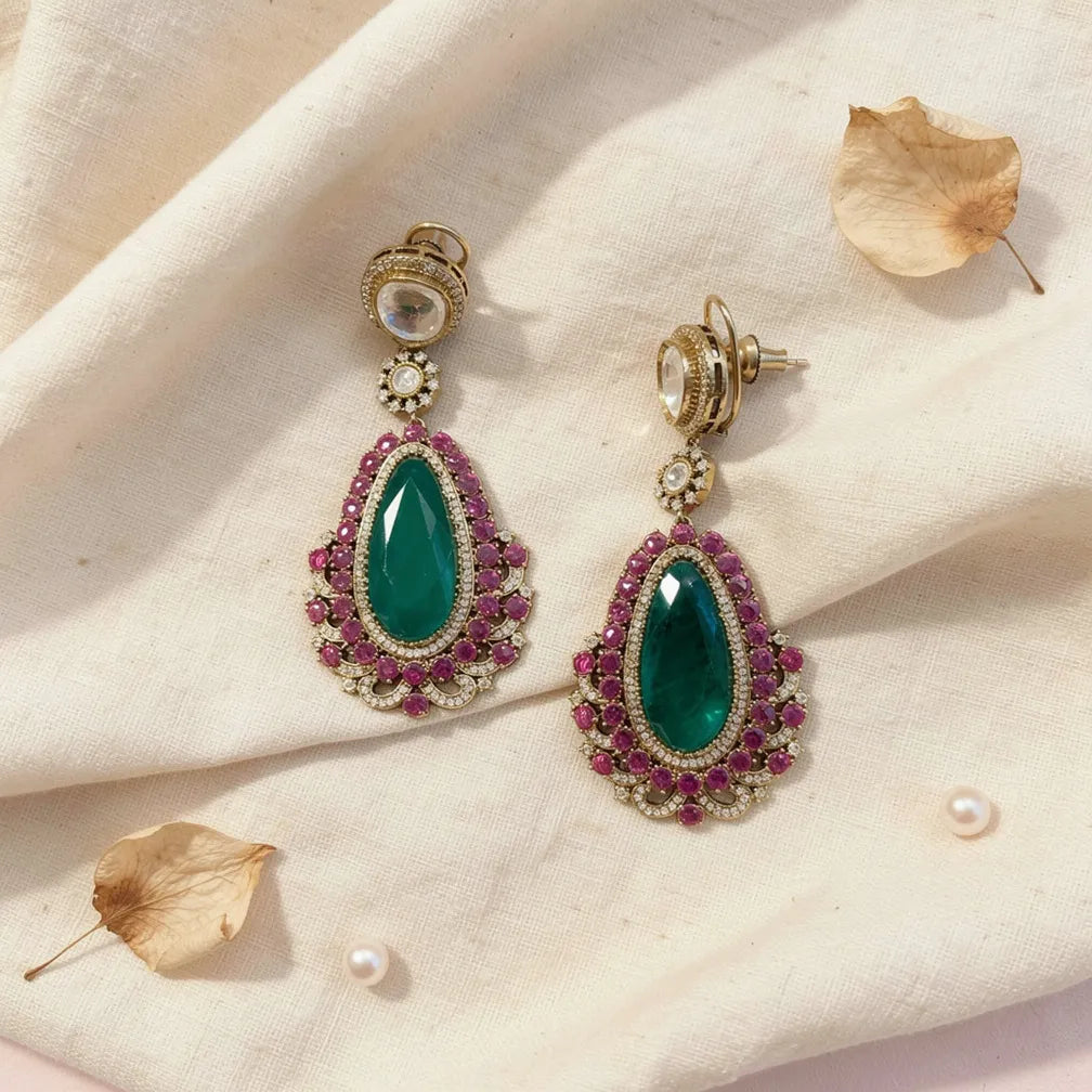 Gemstone Chandbali Earrings