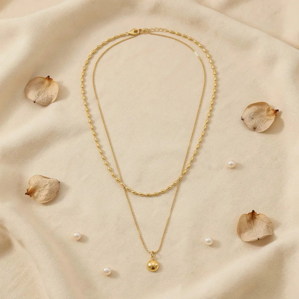 Layered Sphere Pendant Necklace