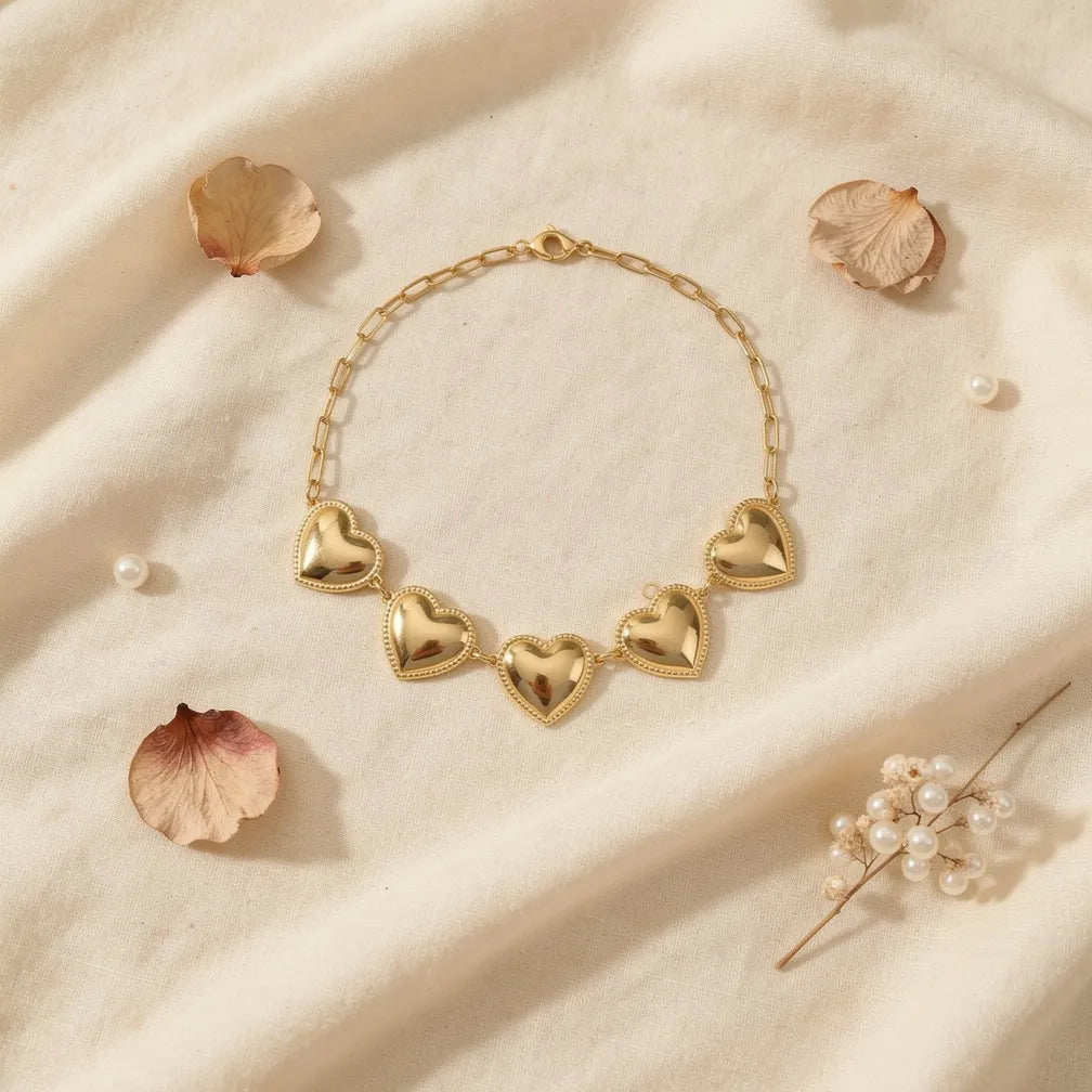 Gold Heart Chain Necklace