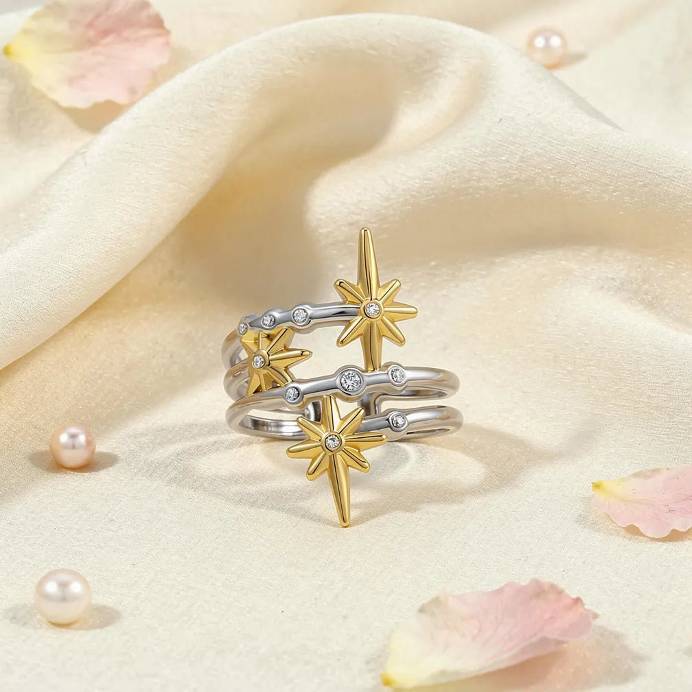 Starburst Stacking Adjustable Ring