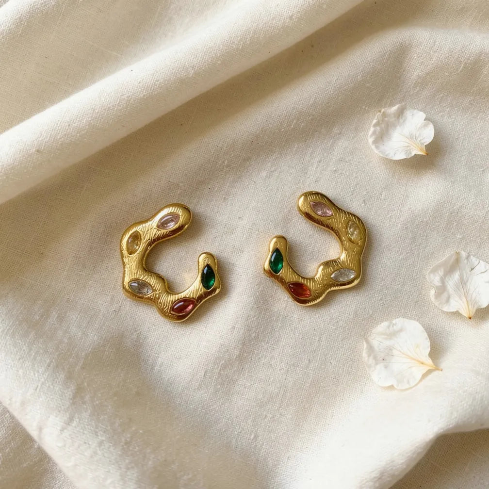 Textured Gem Studs