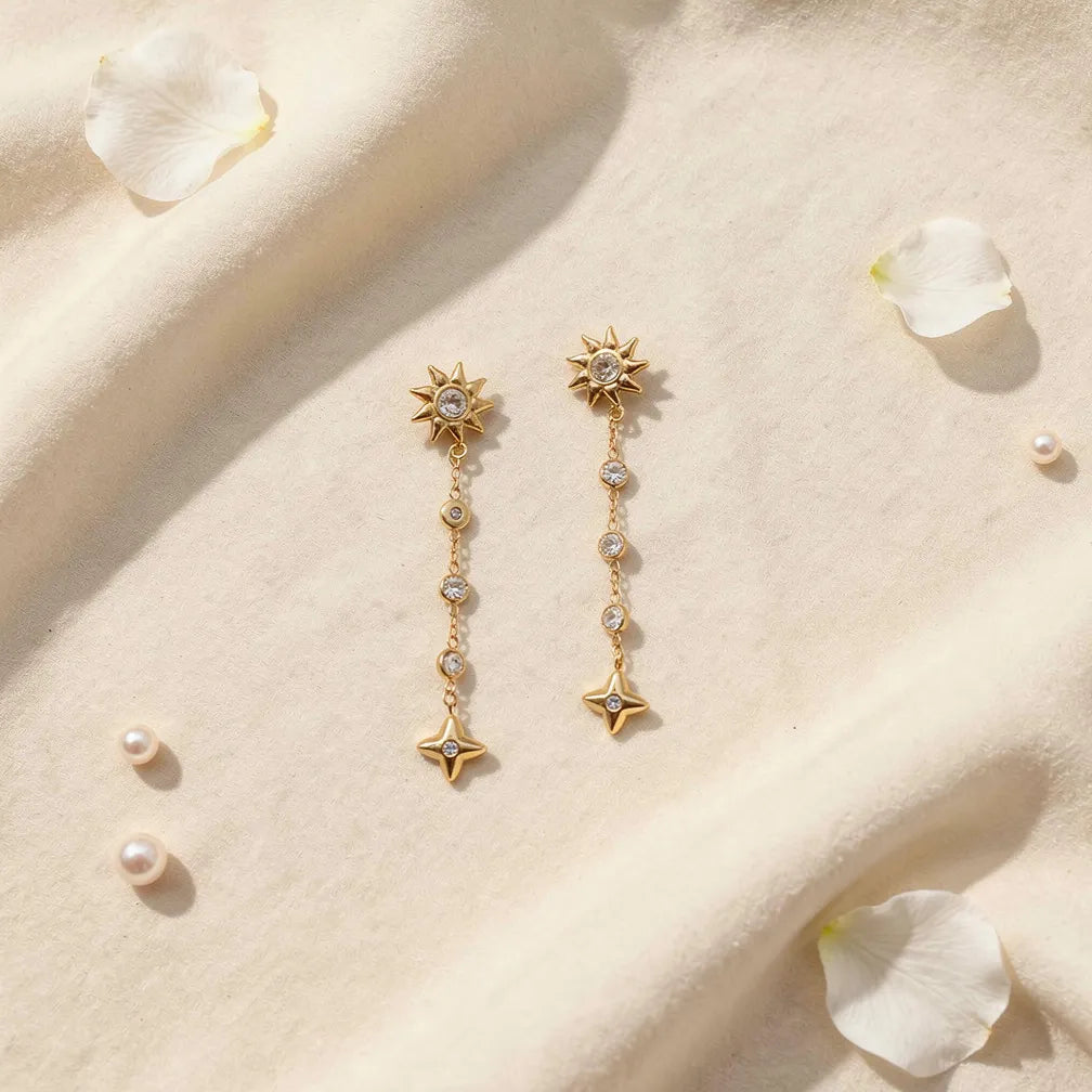 Sunburst Drop Studs