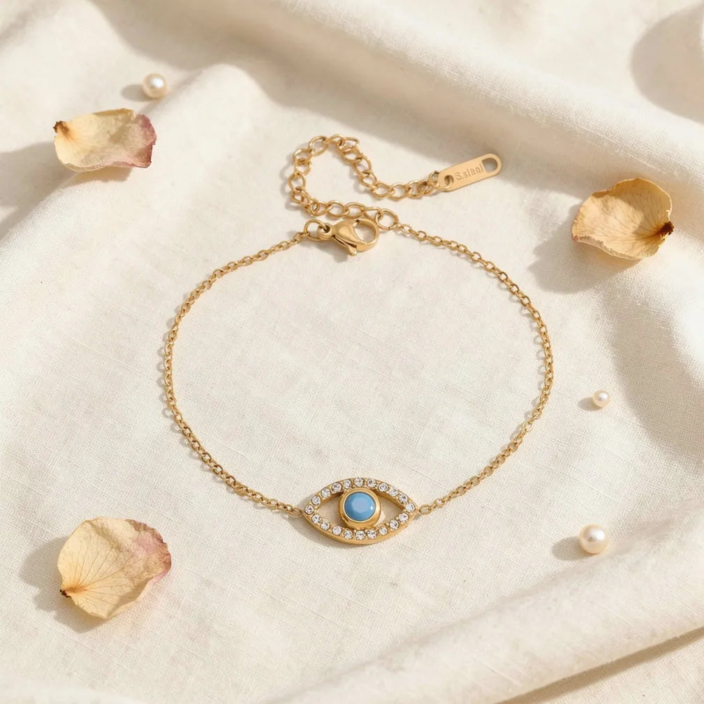 Evil Eye Gold Chain Bracelet
