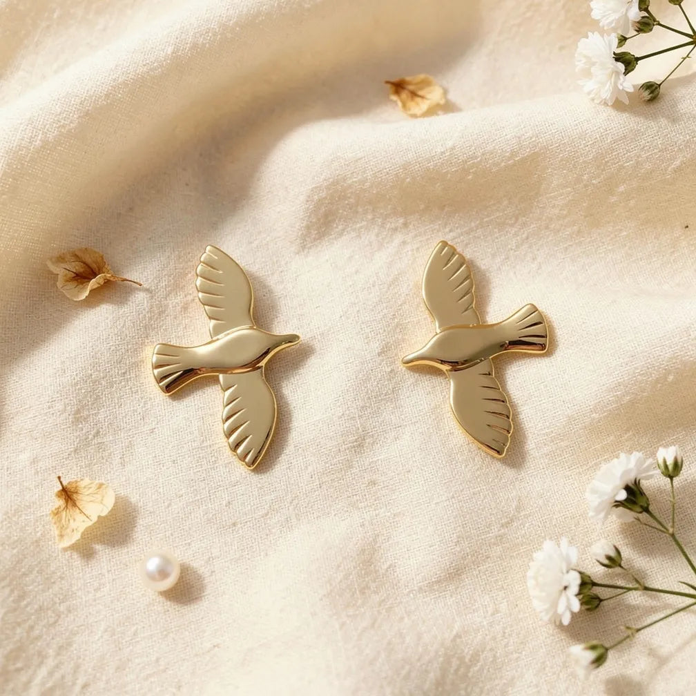 Sculpted Bird Studs
