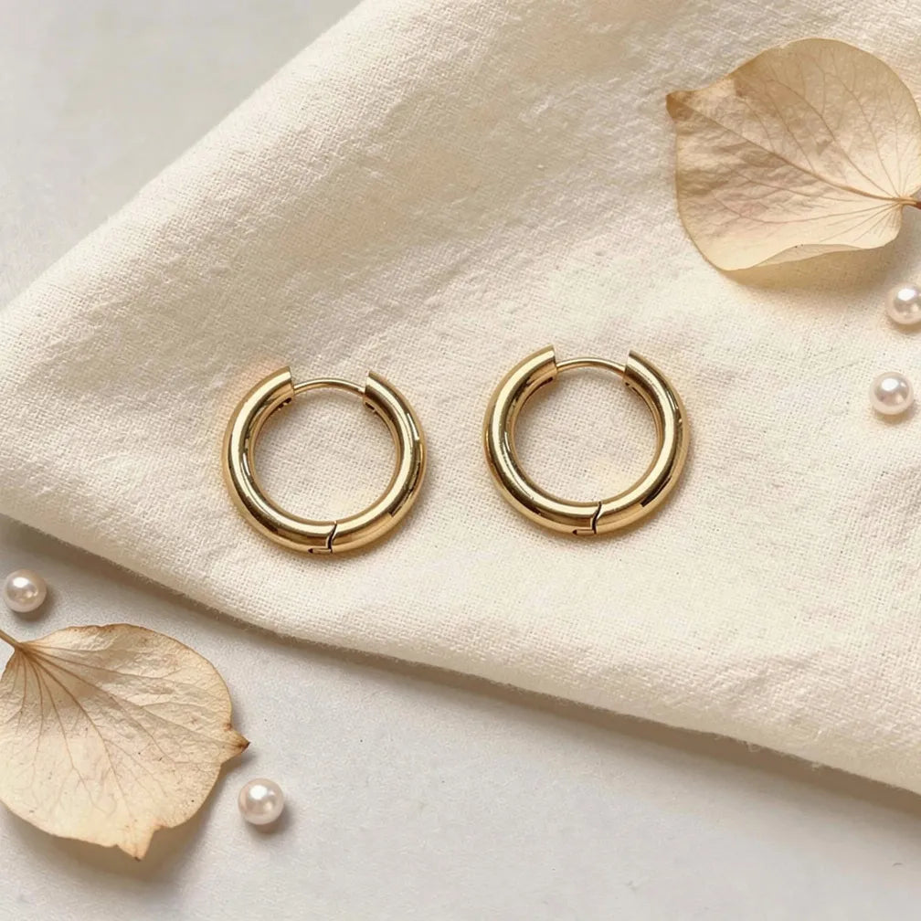 Polished Gold Hoops