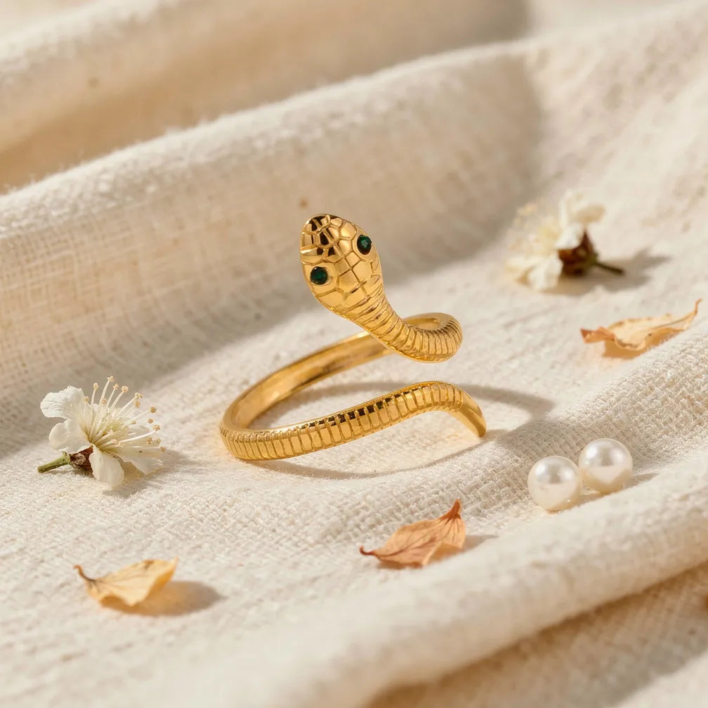 Serpentine Gold Adjustable Ring