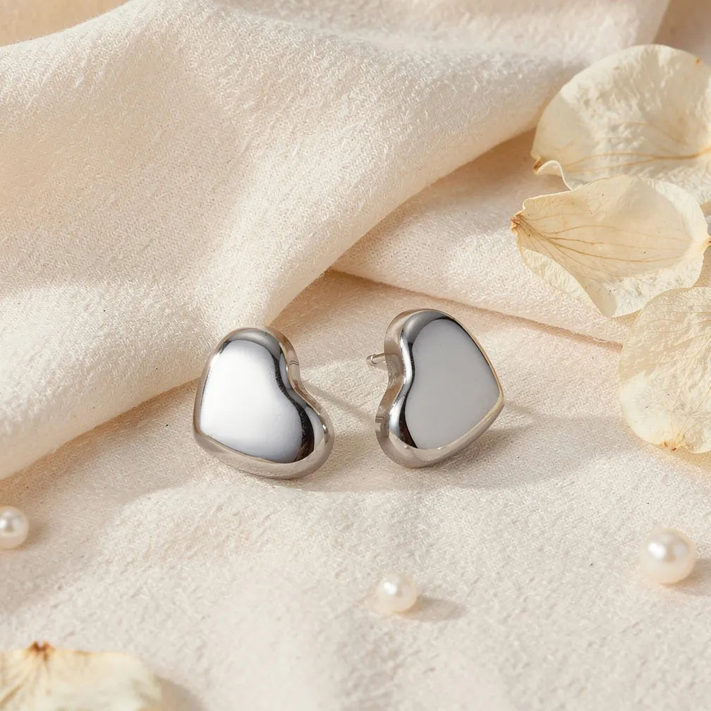 Sculpted Heart Studs