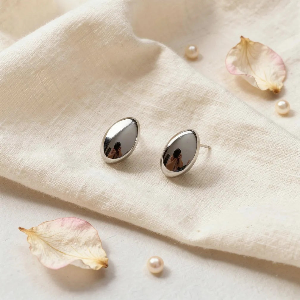 Polished Teardrop Studs
