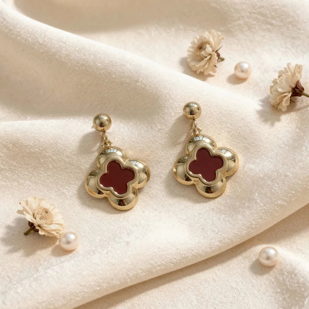 Clover Enamel Studs