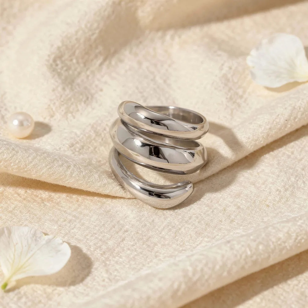 Sculpted Silver Band Ring