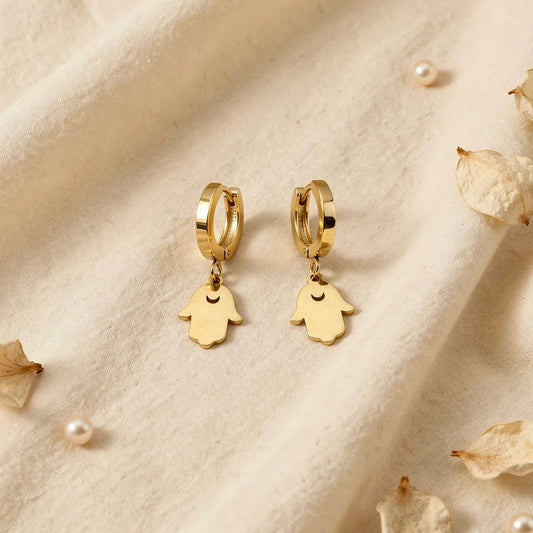Gold Charm Hoops