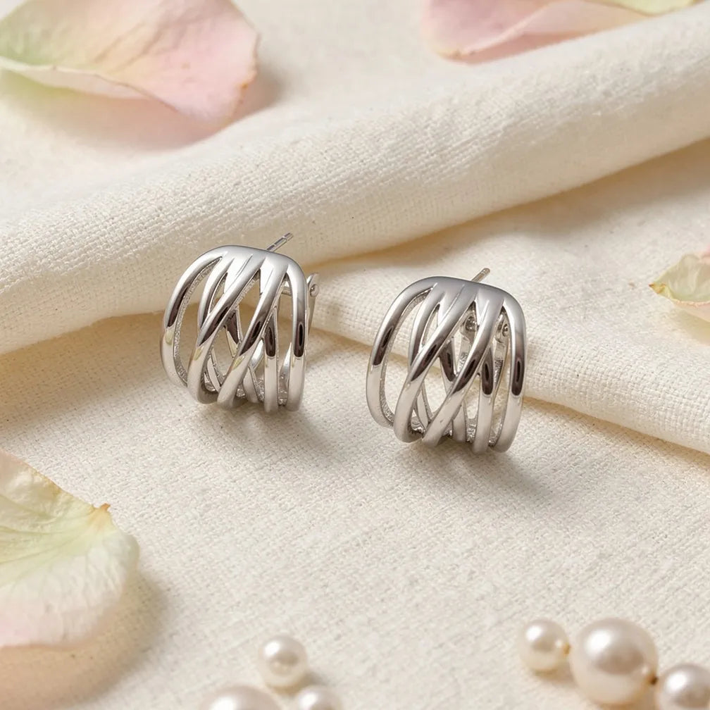 Sculpted Semi Hoop Earrings