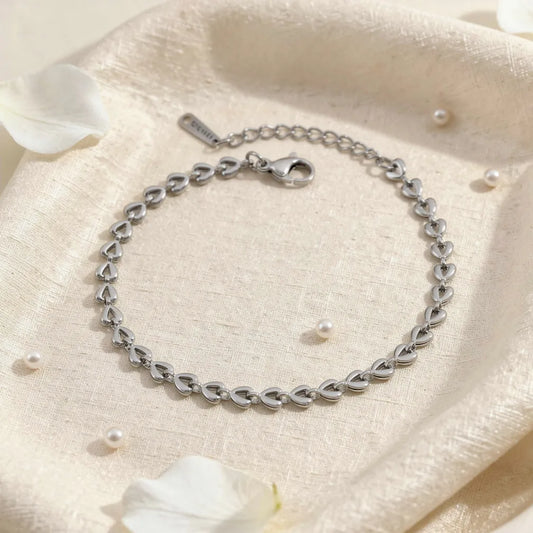 Silver Heart Chain Bracelet