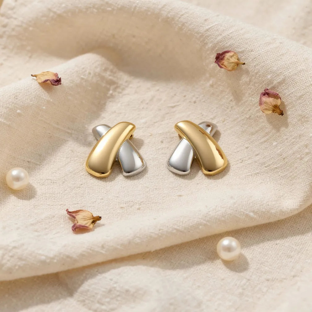 Sculpted Dual Tone Studs