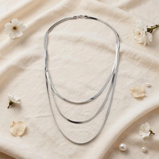 Layered Silver Chain Necklace