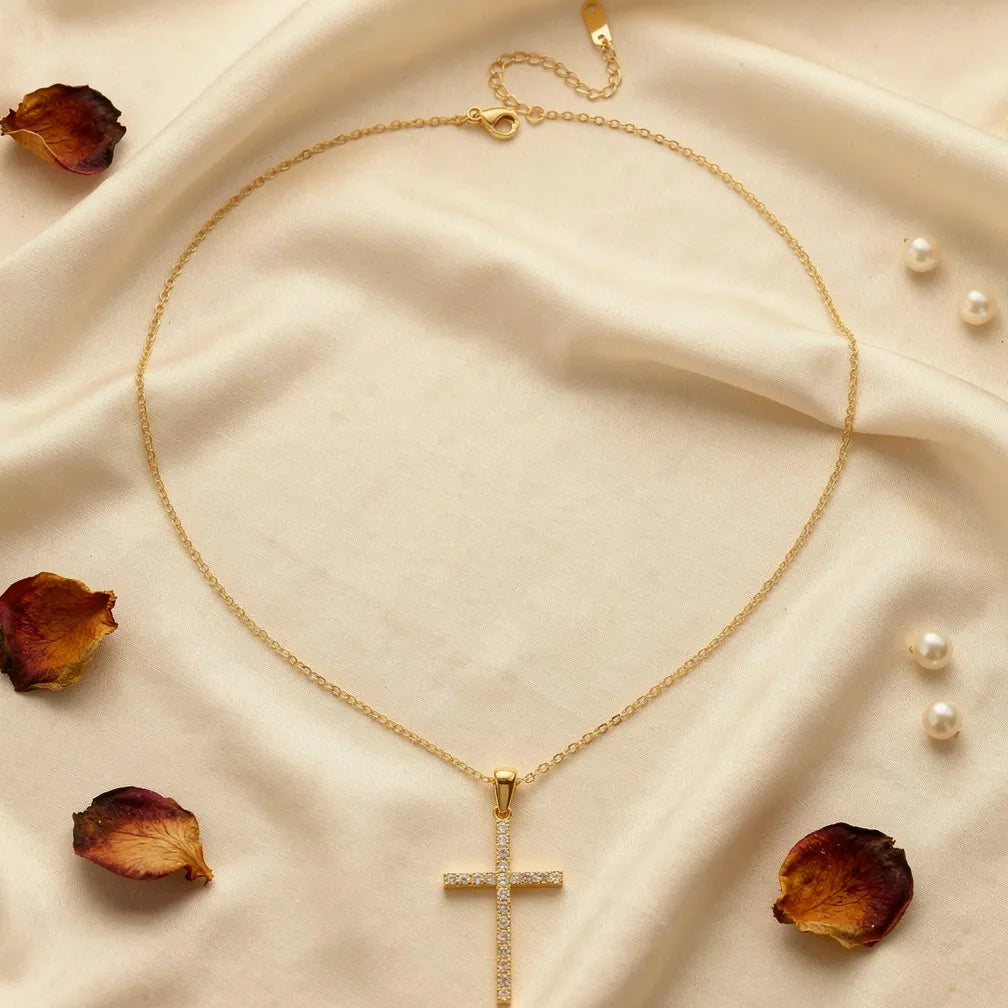 Crystal Cross Pendant Necklace