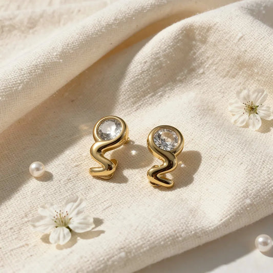 Curved Crystal Half Hoops