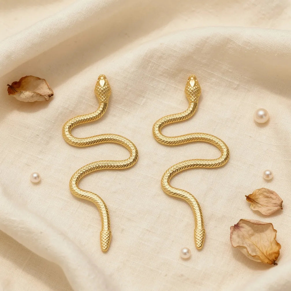 Serpentine Gold Studs