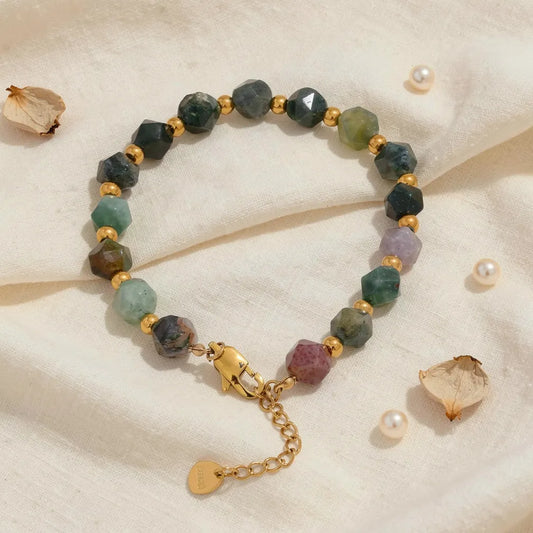 Faceted Gemstone Chain Bracelet