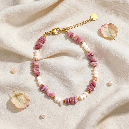 Pink Coral Beaded Bracelet