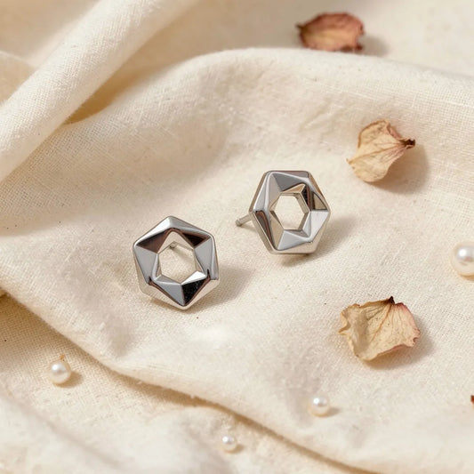 Geometric Hexagon Studs