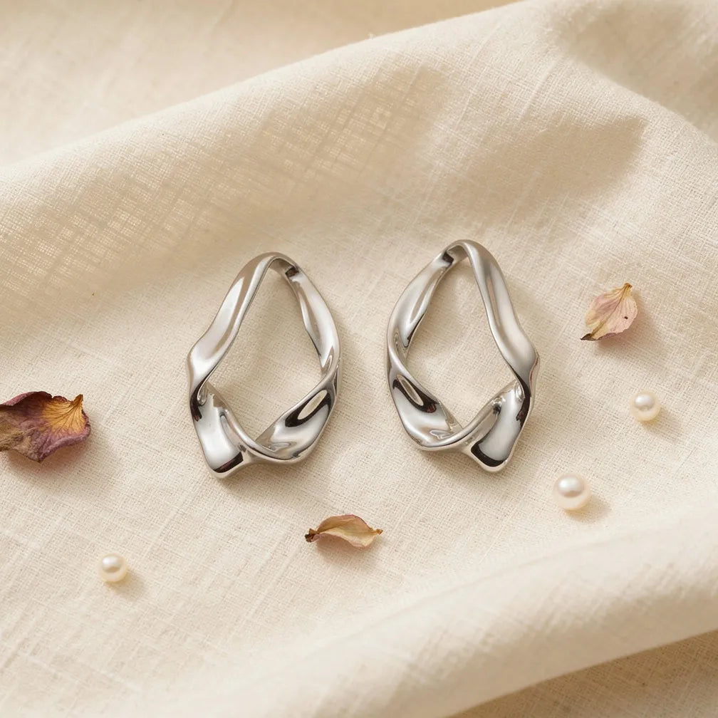 Sculpted Silver Studs