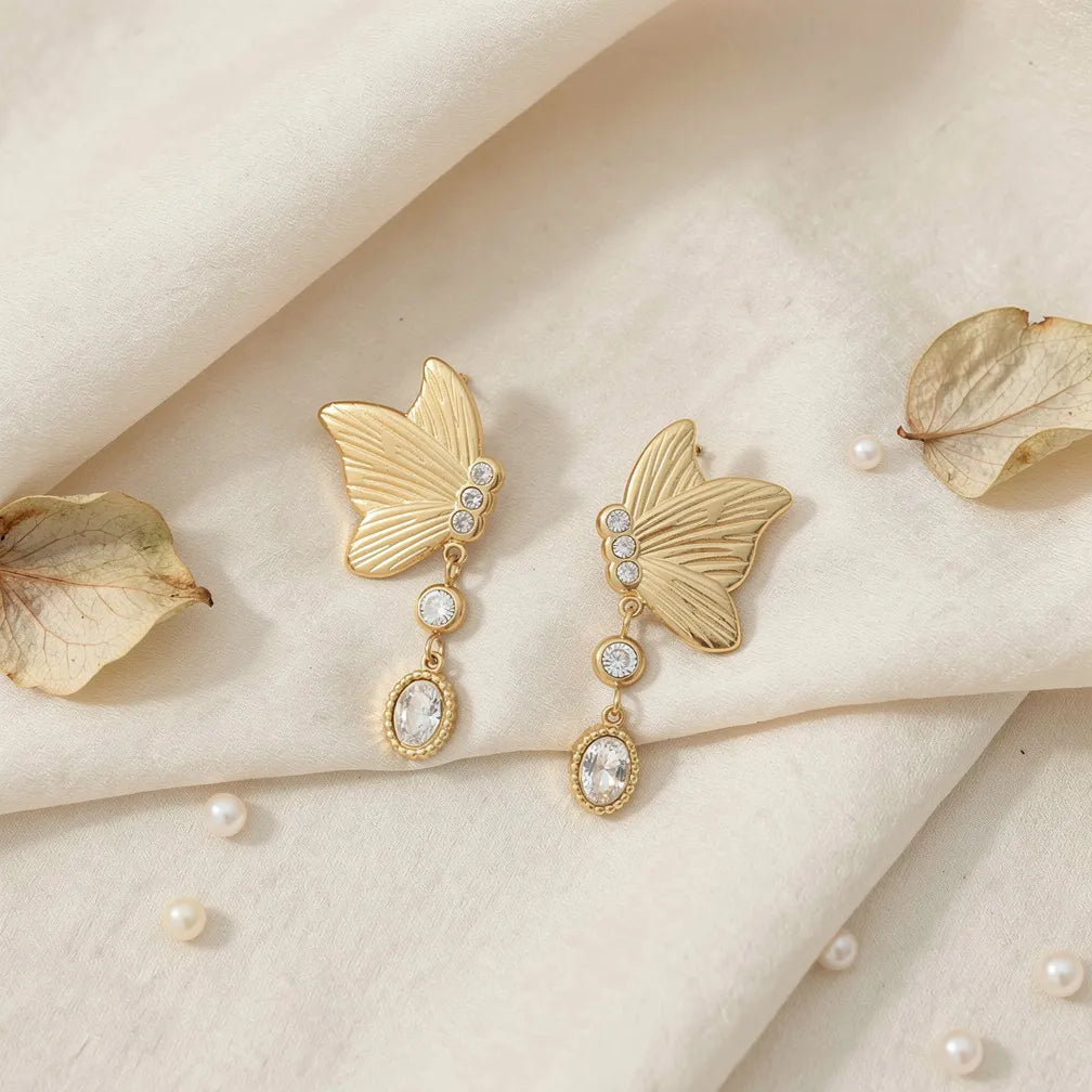 Winged Crystal Studs