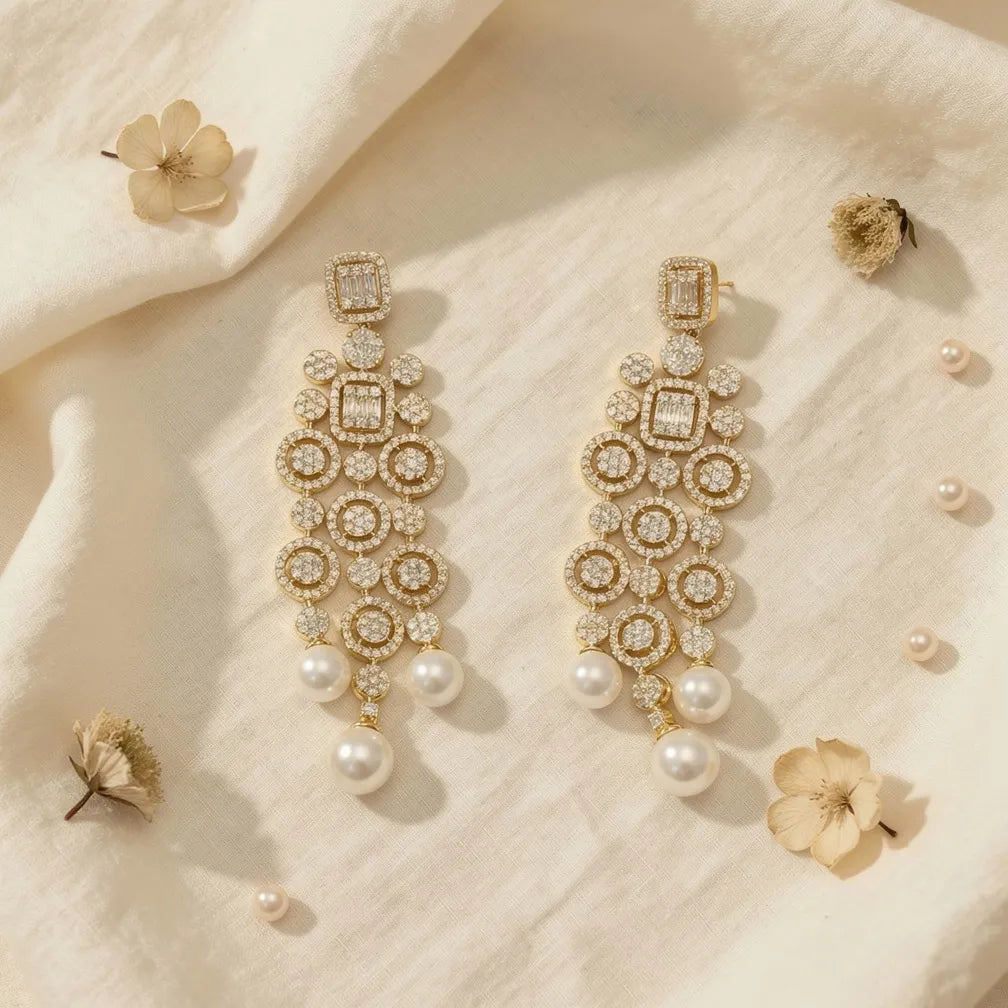 Embellished Pearl Chandbalis