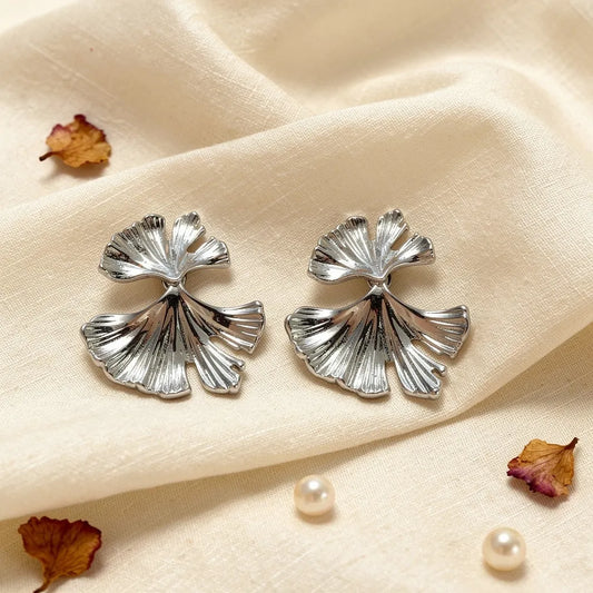 Sculpted Leaf Studs