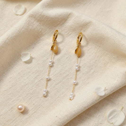 Pearl Chain Mango Hoops