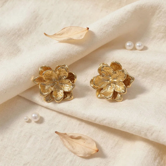 Floral Gold Studs