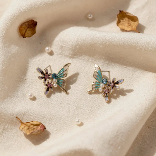 Iridescent Butterfly Studs