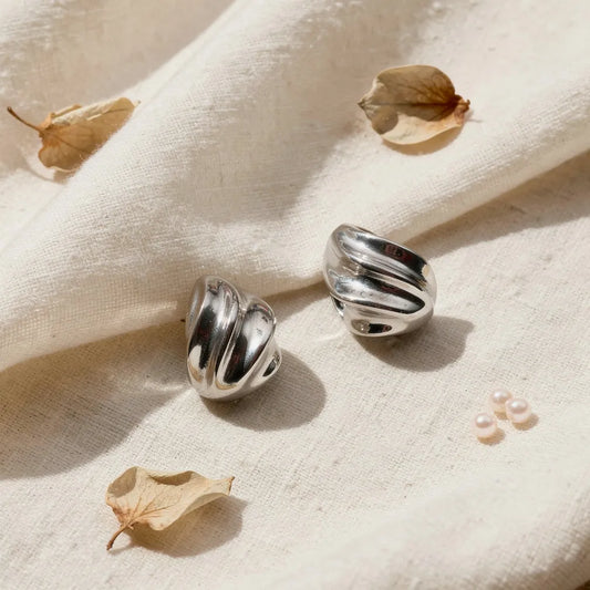 Sculpted Silver Studs