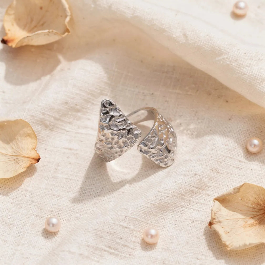 Textured Silver Wrap Ring