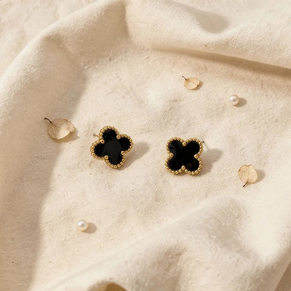 Beaded Clover Studs