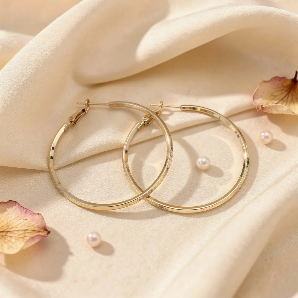 Polished Gold Hoop Earrings