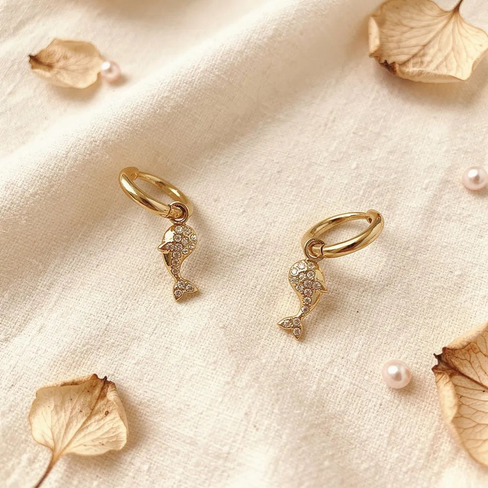 Gold Charm Hoops