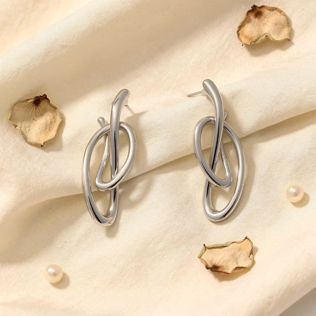 Interlinked Silver Studs