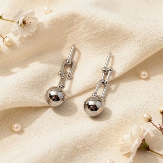 Silver Chain Sphere Drops
