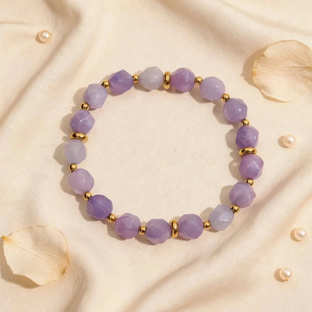 Faceted Amethyst Bead Bracelet