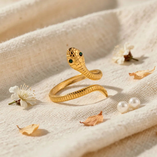 Serpentine Gold Adjustable Ring