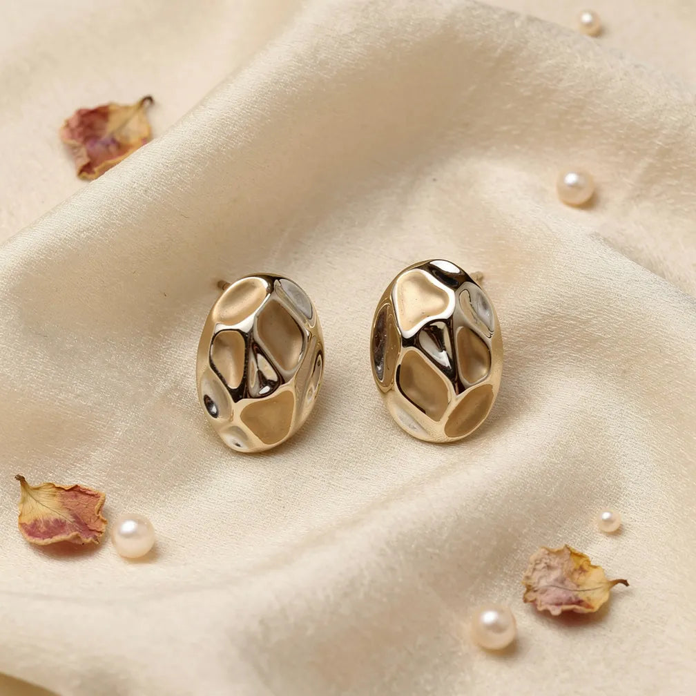 Textured Gold Studs