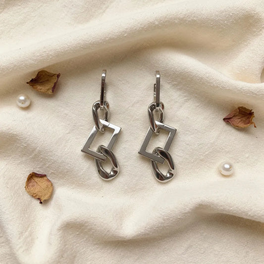 Geometric Link Earrings