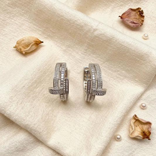 Pavé Curved Hoops